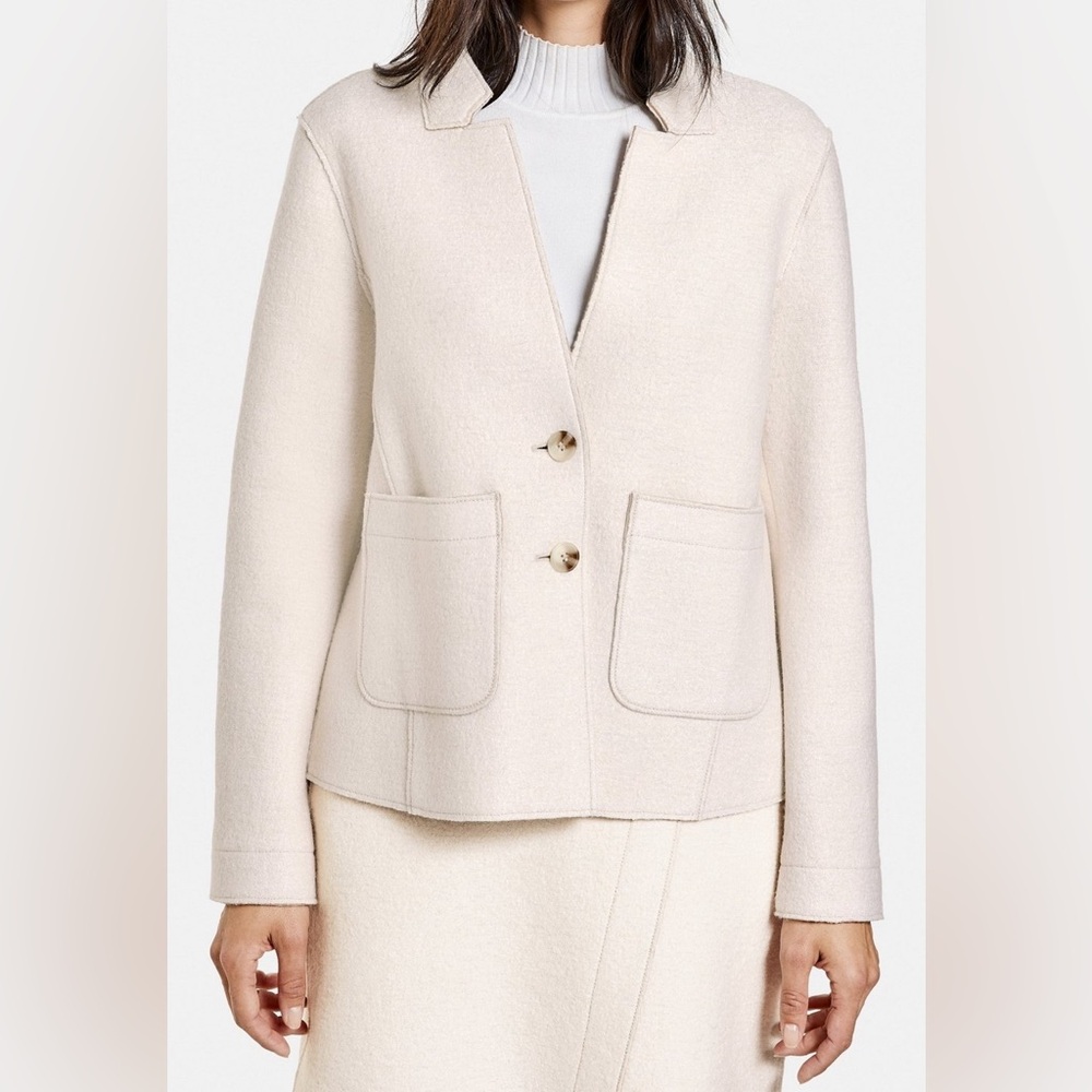 Gerry Webber Collection Ivory Two-Button Wool Blend Jacket - Picture 2 of 5